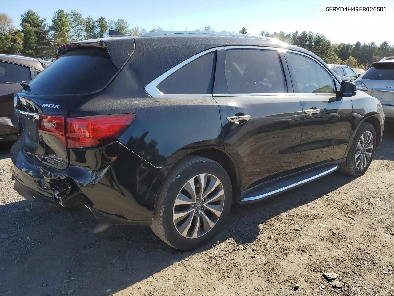 2015 Acura Mdx Technology VIN: 5FRYD4H49FB026501 Lot: 74791904