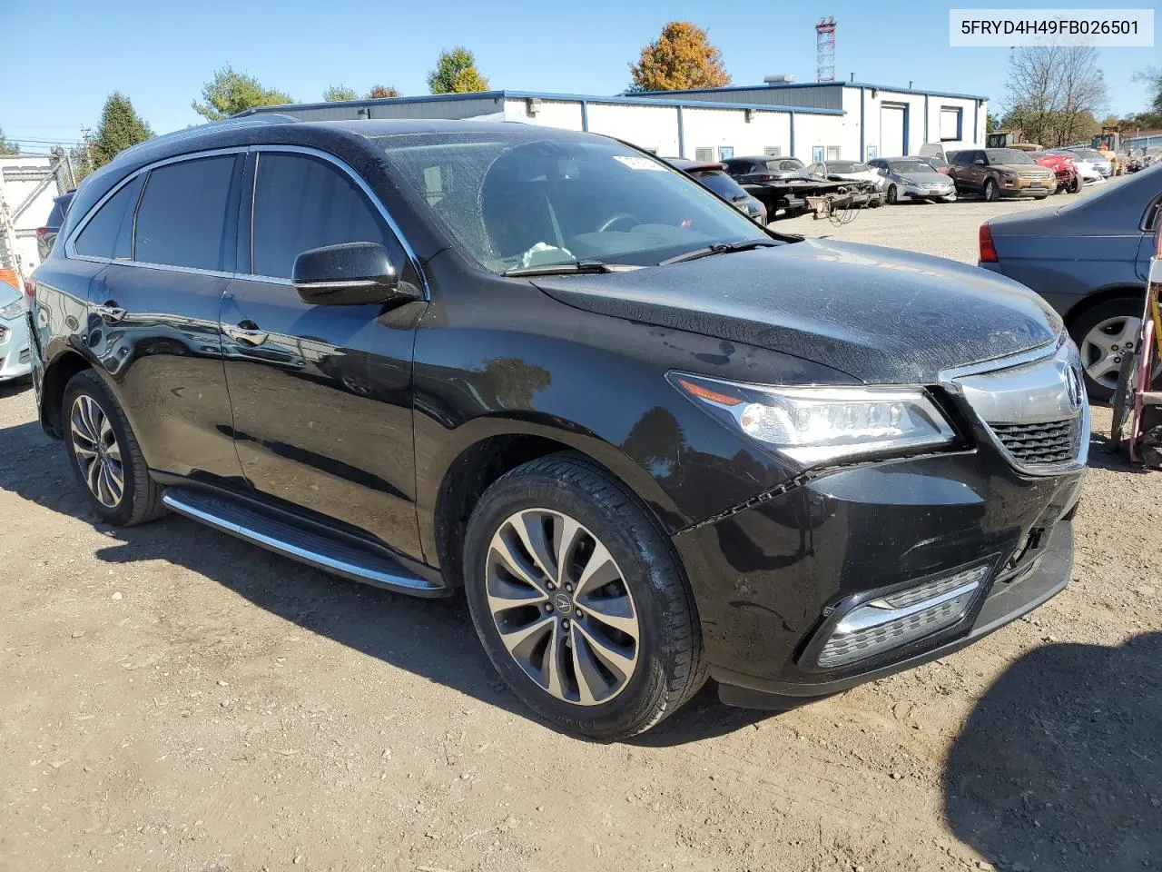 2015 Acura Mdx Technology VIN: 5FRYD4H49FB026501 Lot: 74791904