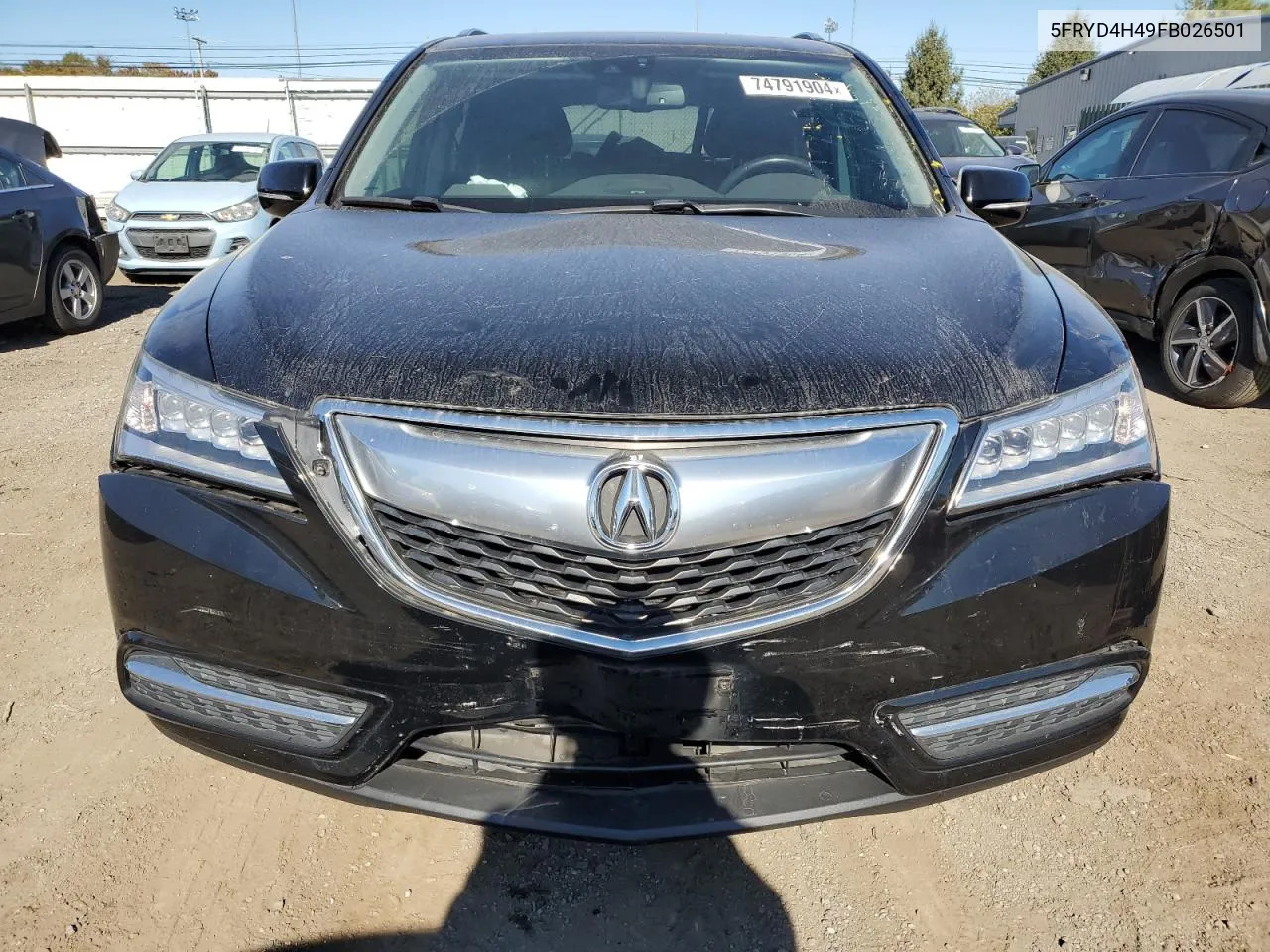 2015 Acura Mdx Technology VIN: 5FRYD4H49FB026501 Lot: 74791904