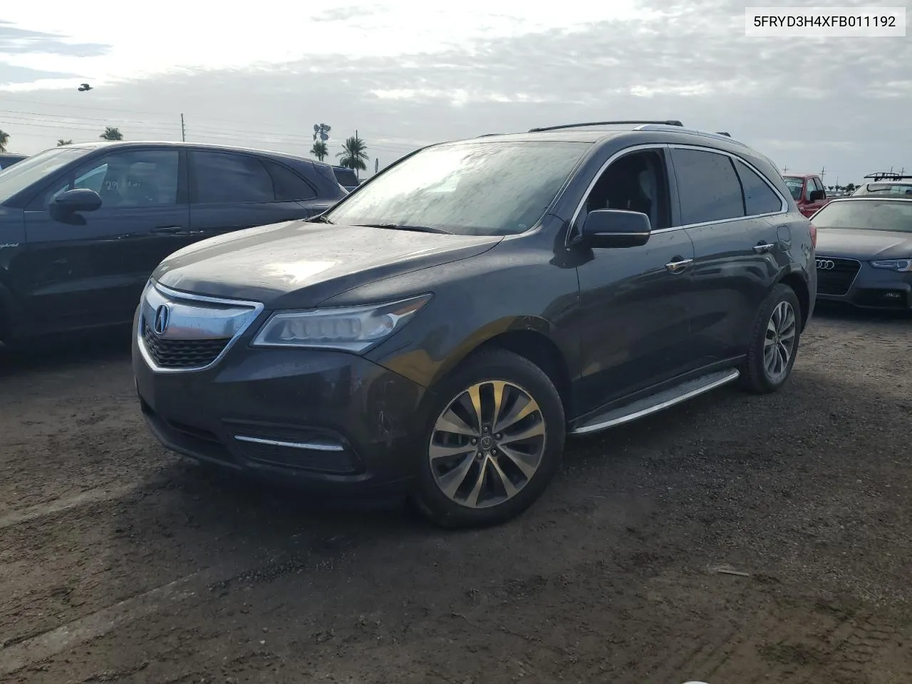 2015 Acura Mdx Technology VIN: 5FRYD3H4XFB011192 Lot: 74869274