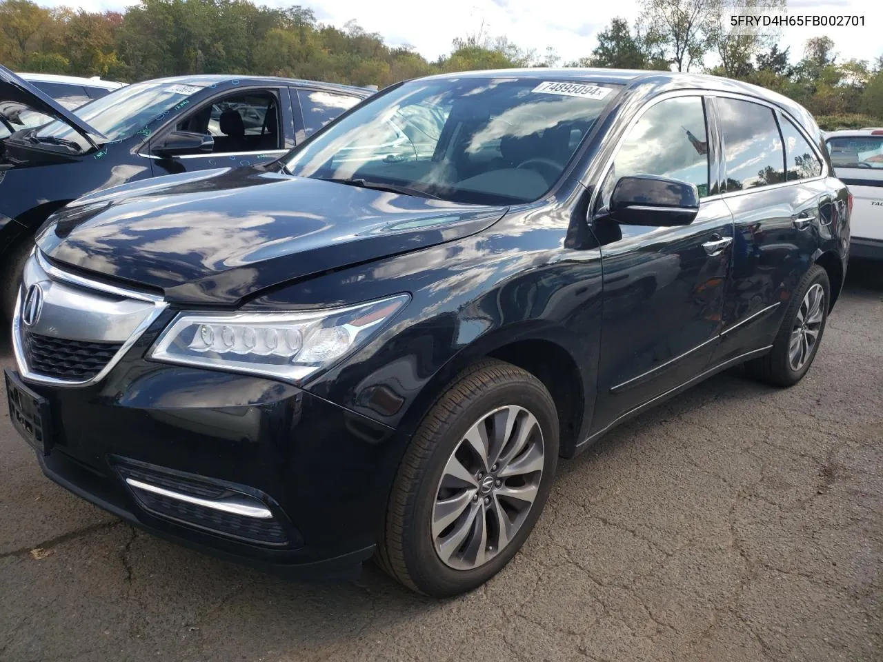 2015 Acura Mdx Technology VIN: 5FRYD4H65FB002701 Lot: 74895094