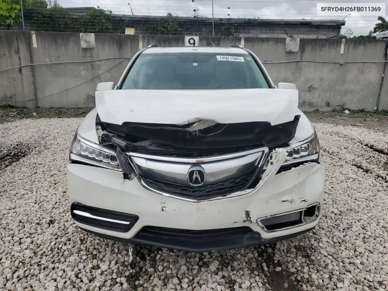 2015 Acura Mdx VIN: 5FRYD4H26FB011369 Lot: 74921584