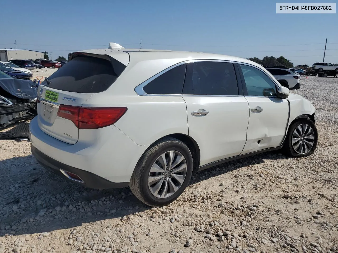 2015 Acura Mdx Technology VIN: 5FRYD4H48FB027882 Lot: 74940094