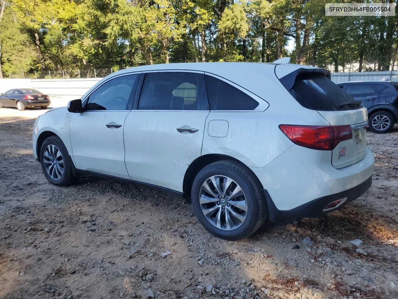 2015 Acura Mdx Technology VIN: 5FRYD3H64FB005504 Lot: 75534224