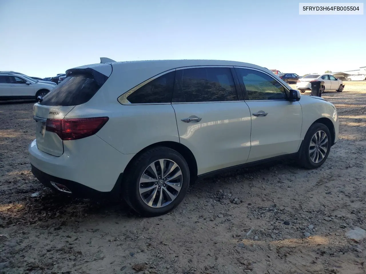 2015 Acura Mdx Technology VIN: 5FRYD3H64FB005504 Lot: 75534224