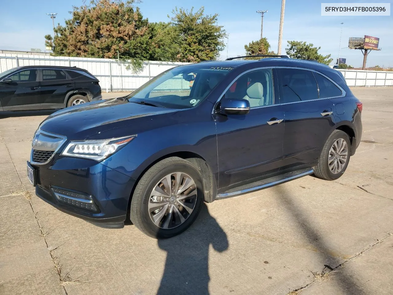 2015 Acura Mdx Technology VIN: 5FRYD3H47FB005396 Lot: 75834294