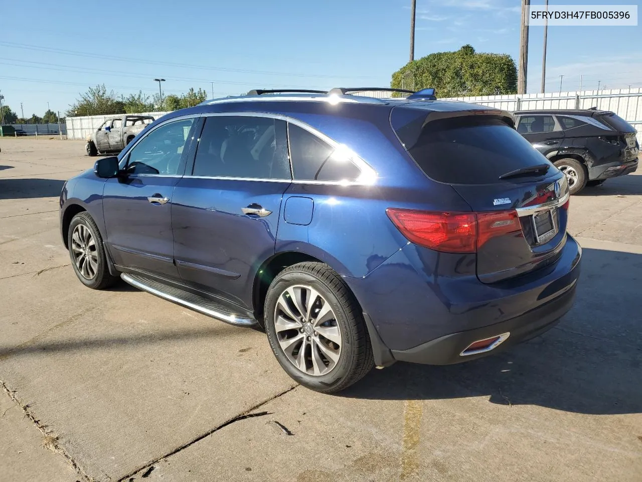 2015 Acura Mdx Technology VIN: 5FRYD3H47FB005396 Lot: 75834294