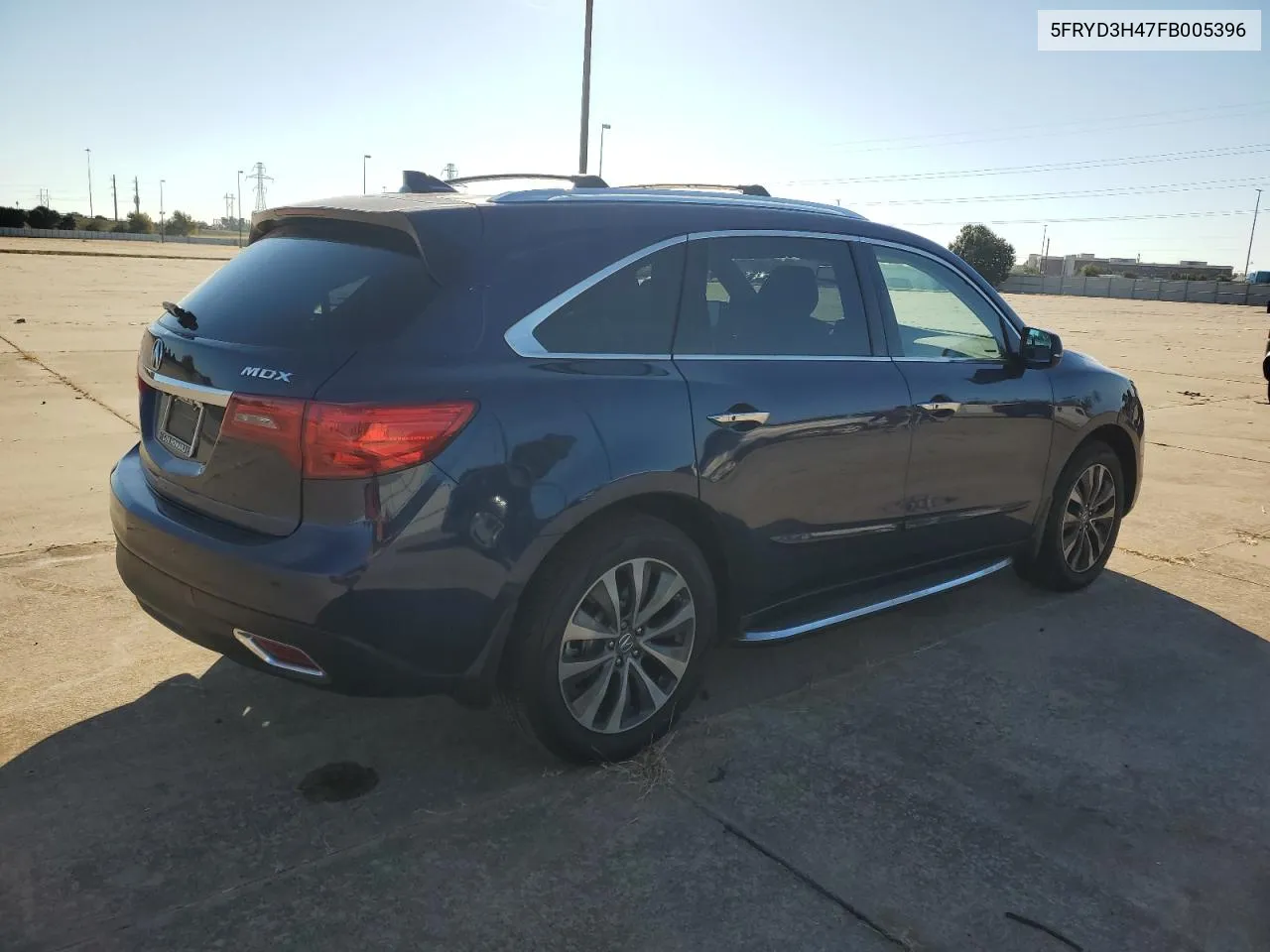 2015 Acura Mdx Technology VIN: 5FRYD3H47FB005396 Lot: 75834294