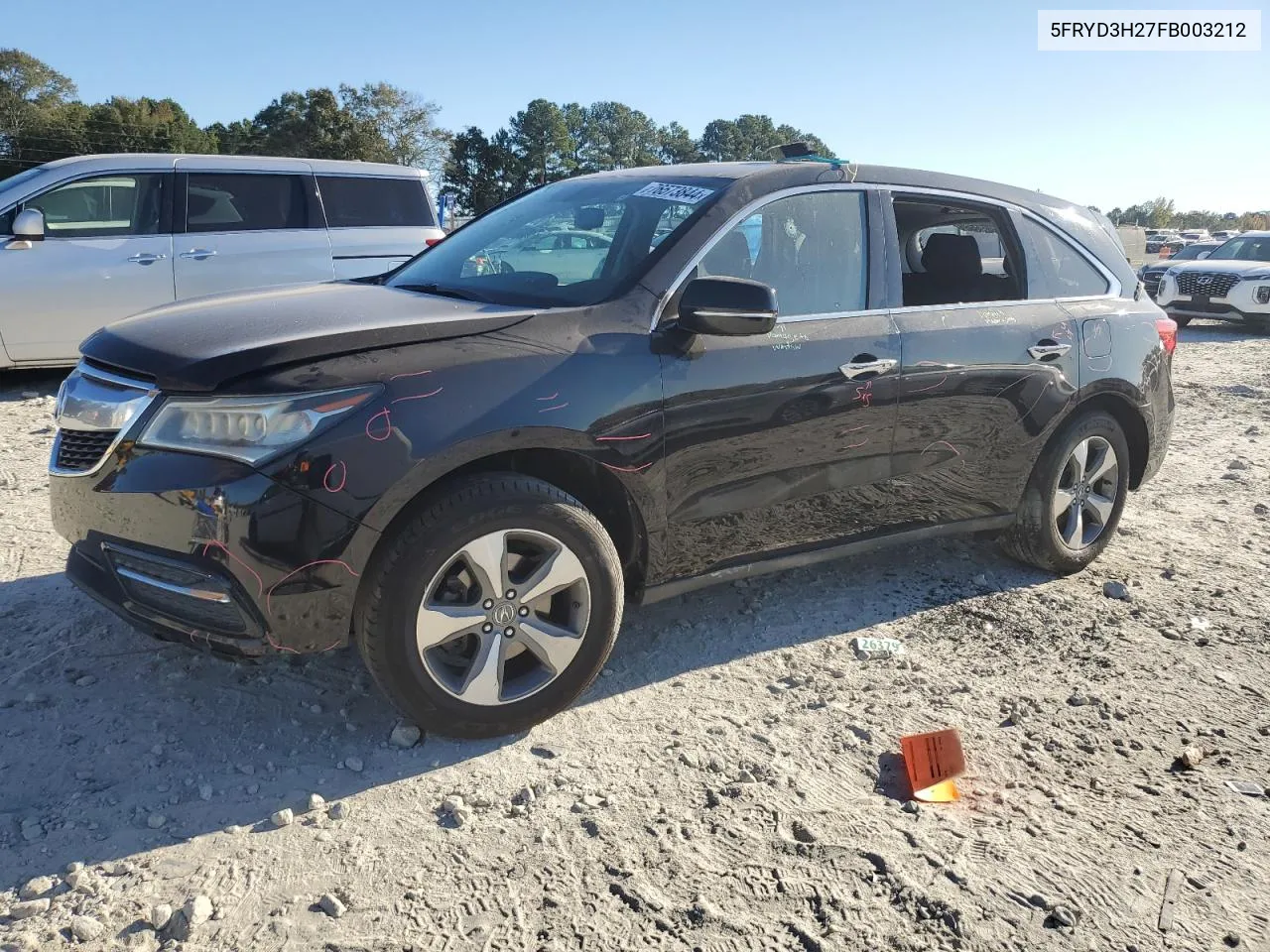 2015 Acura Mdx VIN: 5FRYD3H27FB003212 Lot: 76573844