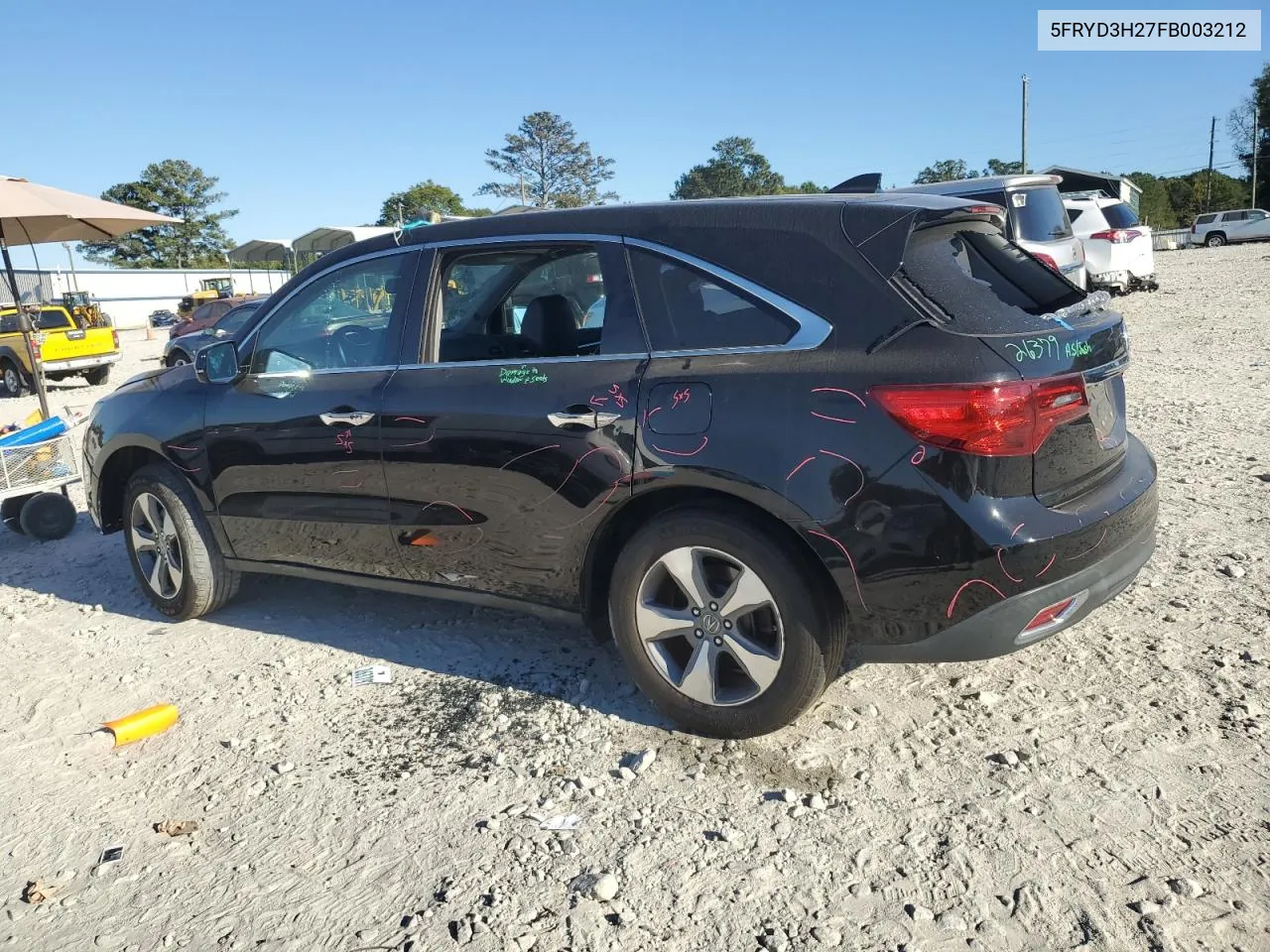 2015 Acura Mdx VIN: 5FRYD3H27FB003212 Lot: 76573844