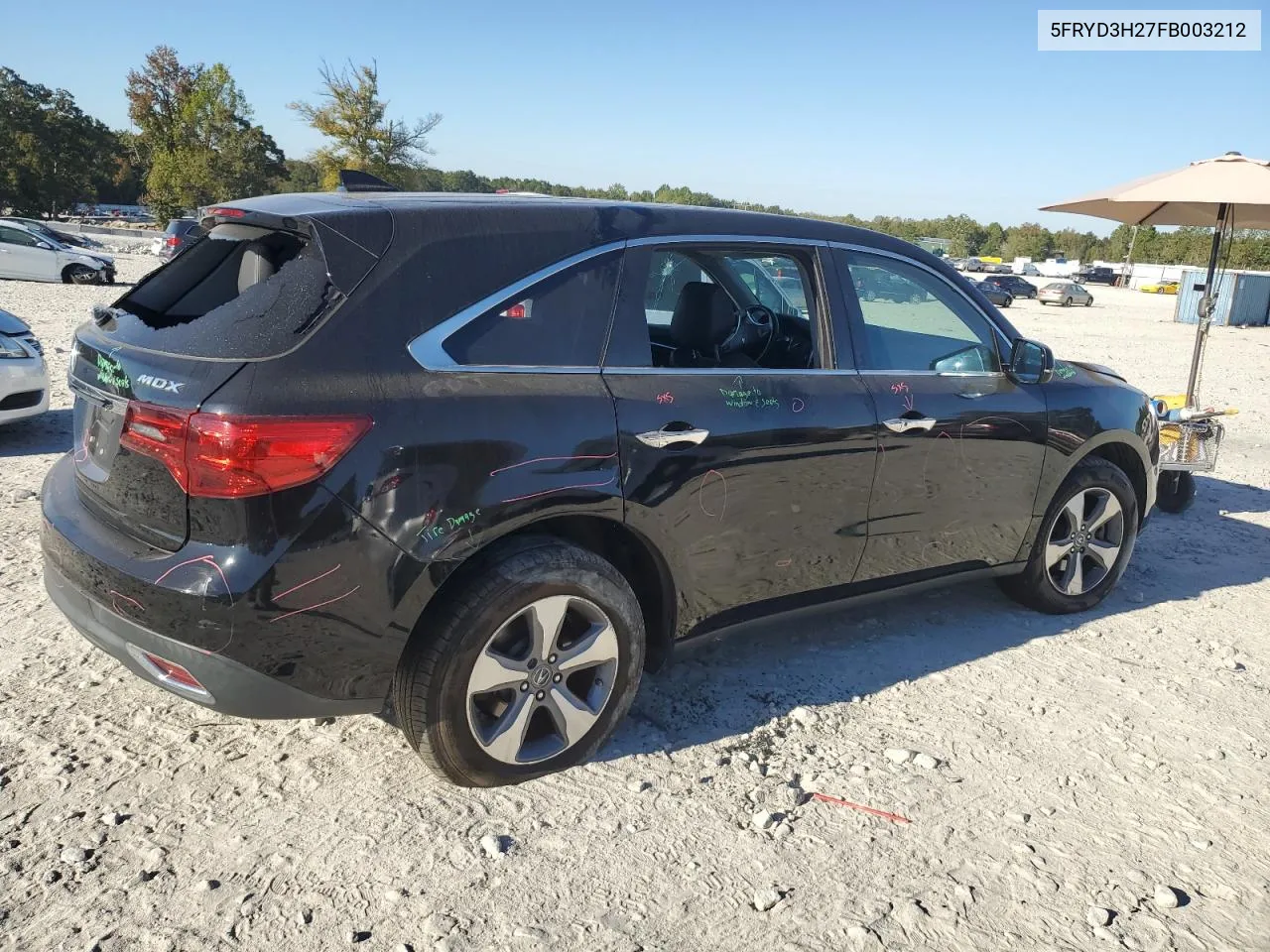 2015 Acura Mdx VIN: 5FRYD3H27FB003212 Lot: 76573844