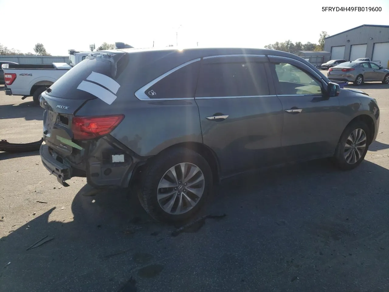 2015 Acura Mdx Technology VIN: 5FRYD4H49FB019600 Lot: 76740064