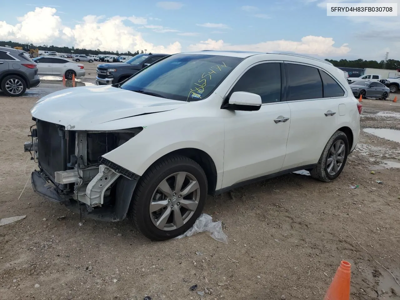 2015 Acura Mdx Advance VIN: 5FRYD4H83FB030708 Lot: 78655474