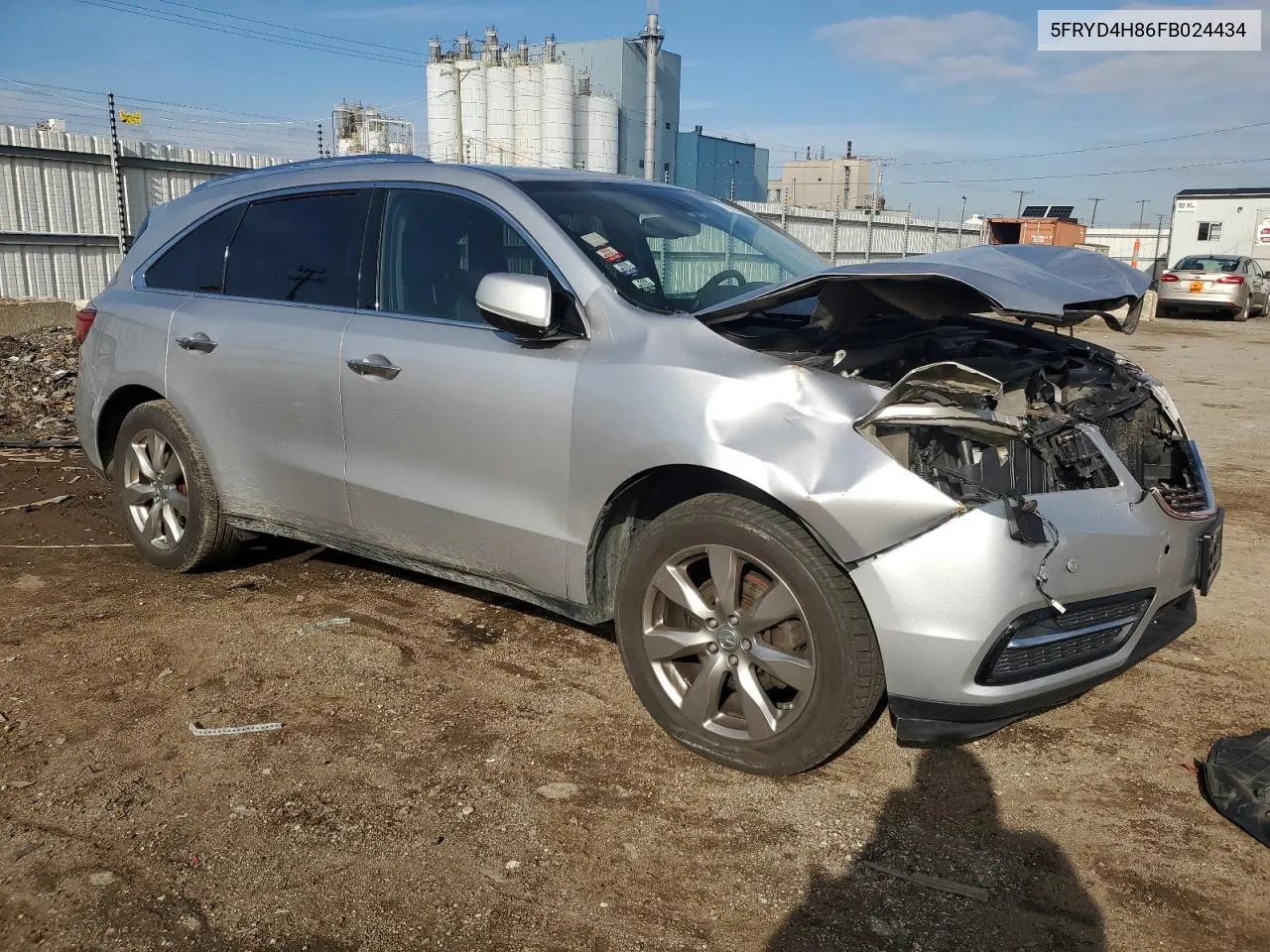 2015 Acura Mdx Advance VIN: 5FRYD4H86FB024434 Lot: 78925654