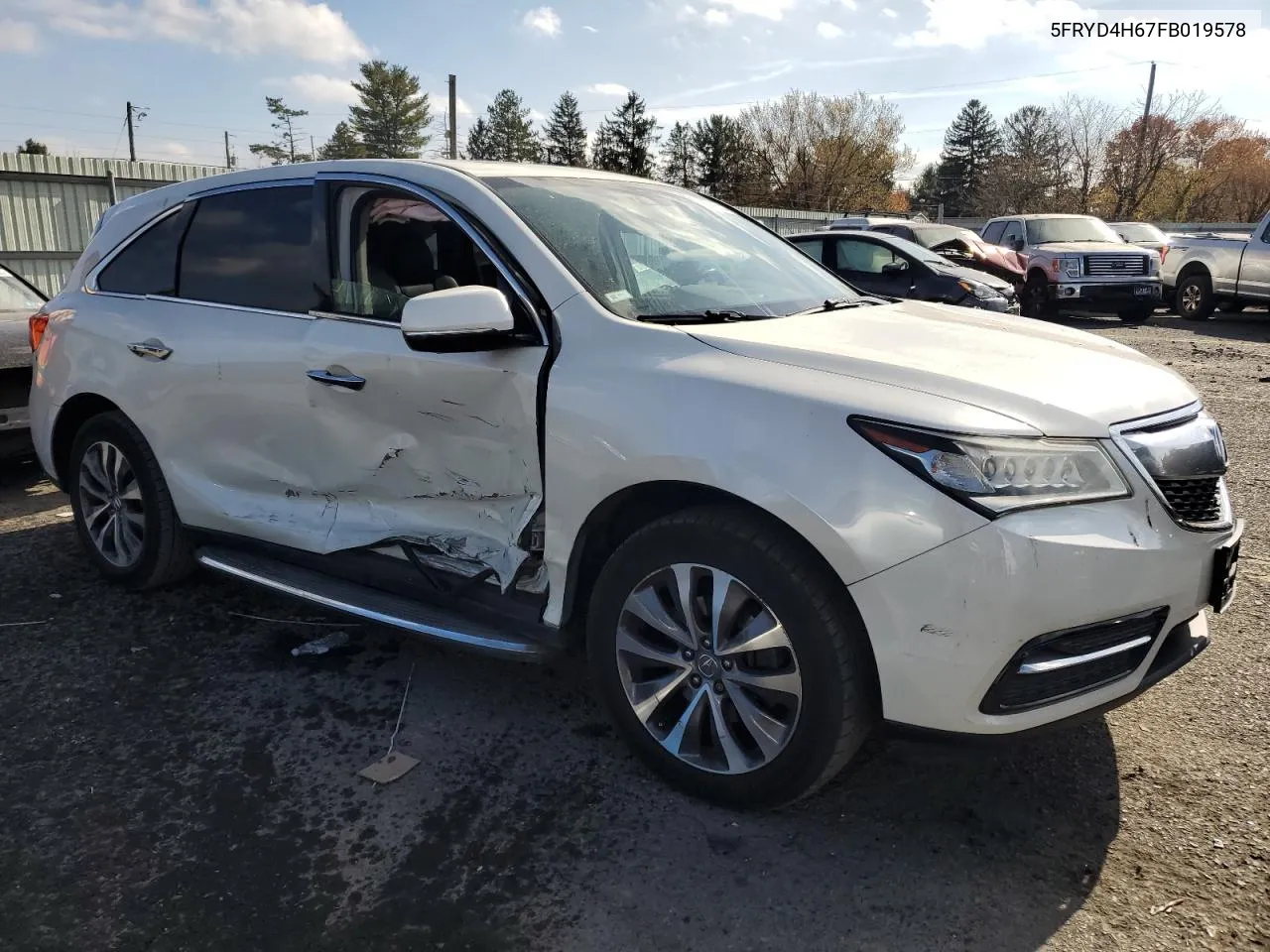 2015 Acura Mdx Technology VIN: 5FRYD4H67FB019578 Lot: 79061594