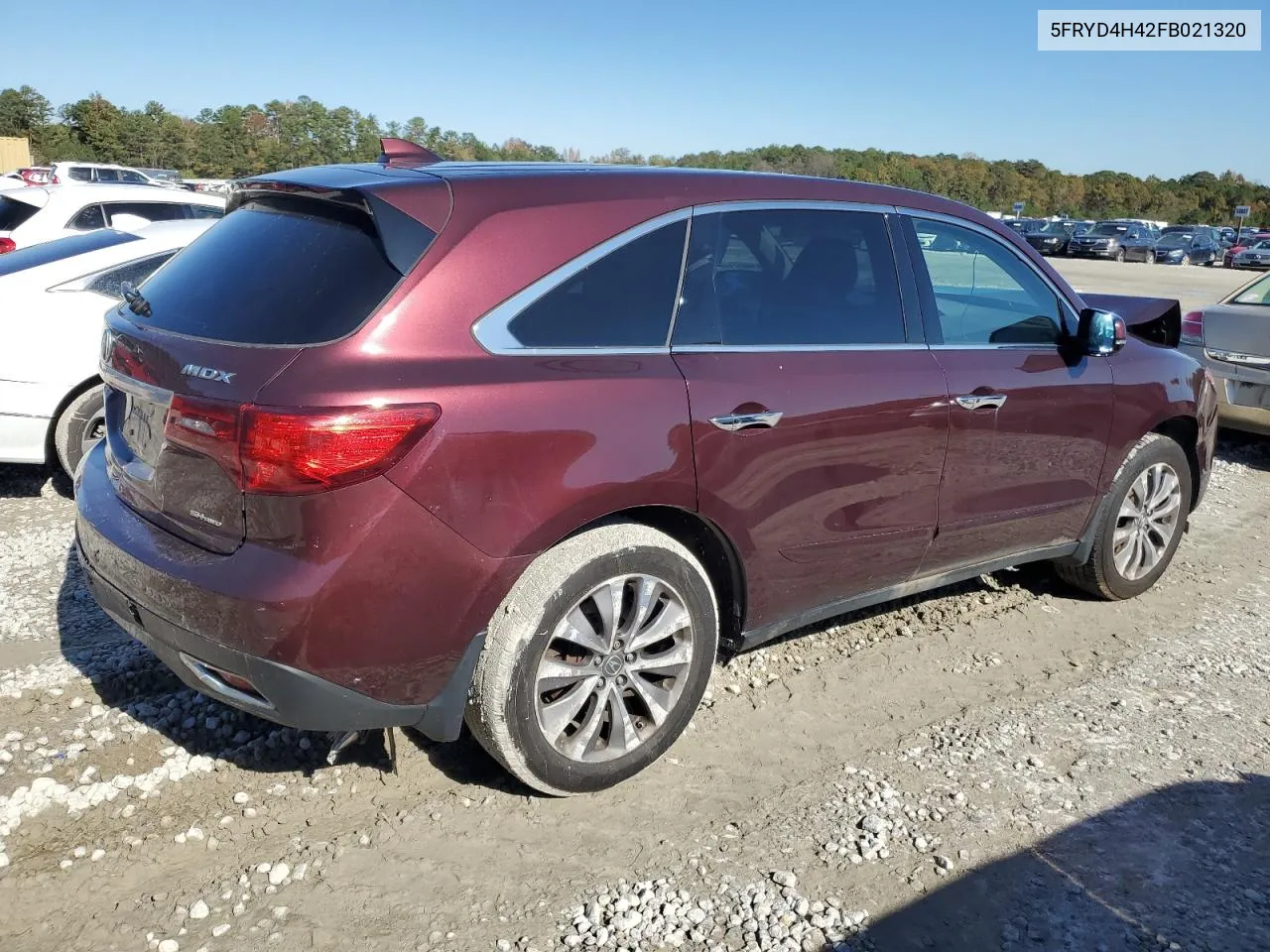 2015 Acura Mdx Technology VIN: 5FRYD4H42FB021320 Lot: 79720674