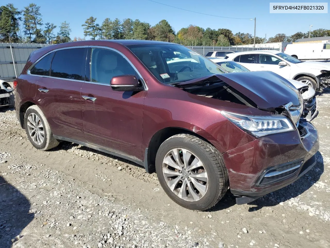 2015 Acura Mdx Technology VIN: 5FRYD4H42FB021320 Lot: 79720674