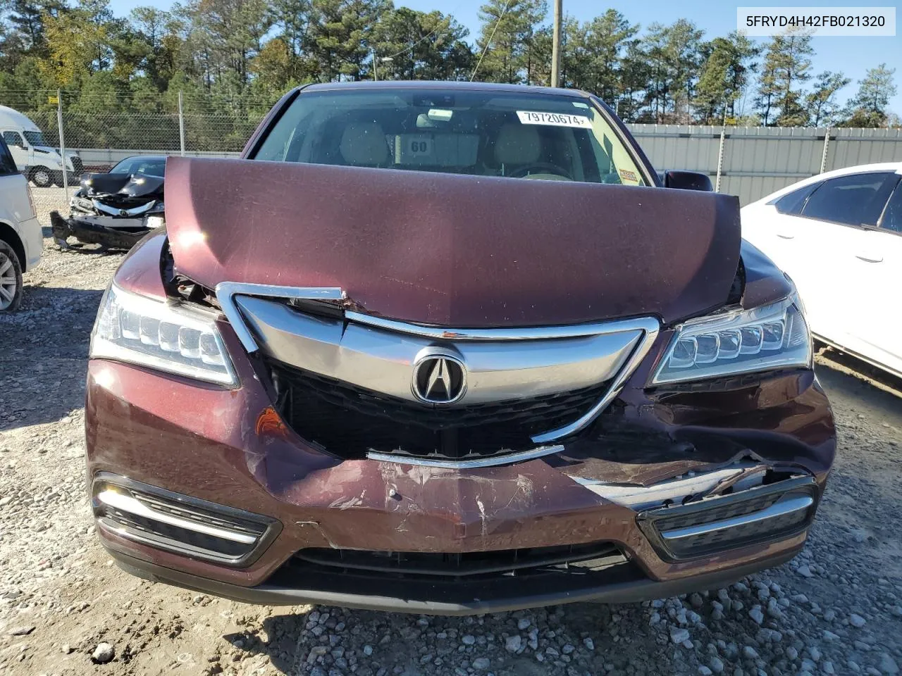 2015 Acura Mdx Technology VIN: 5FRYD4H42FB021320 Lot: 79720674