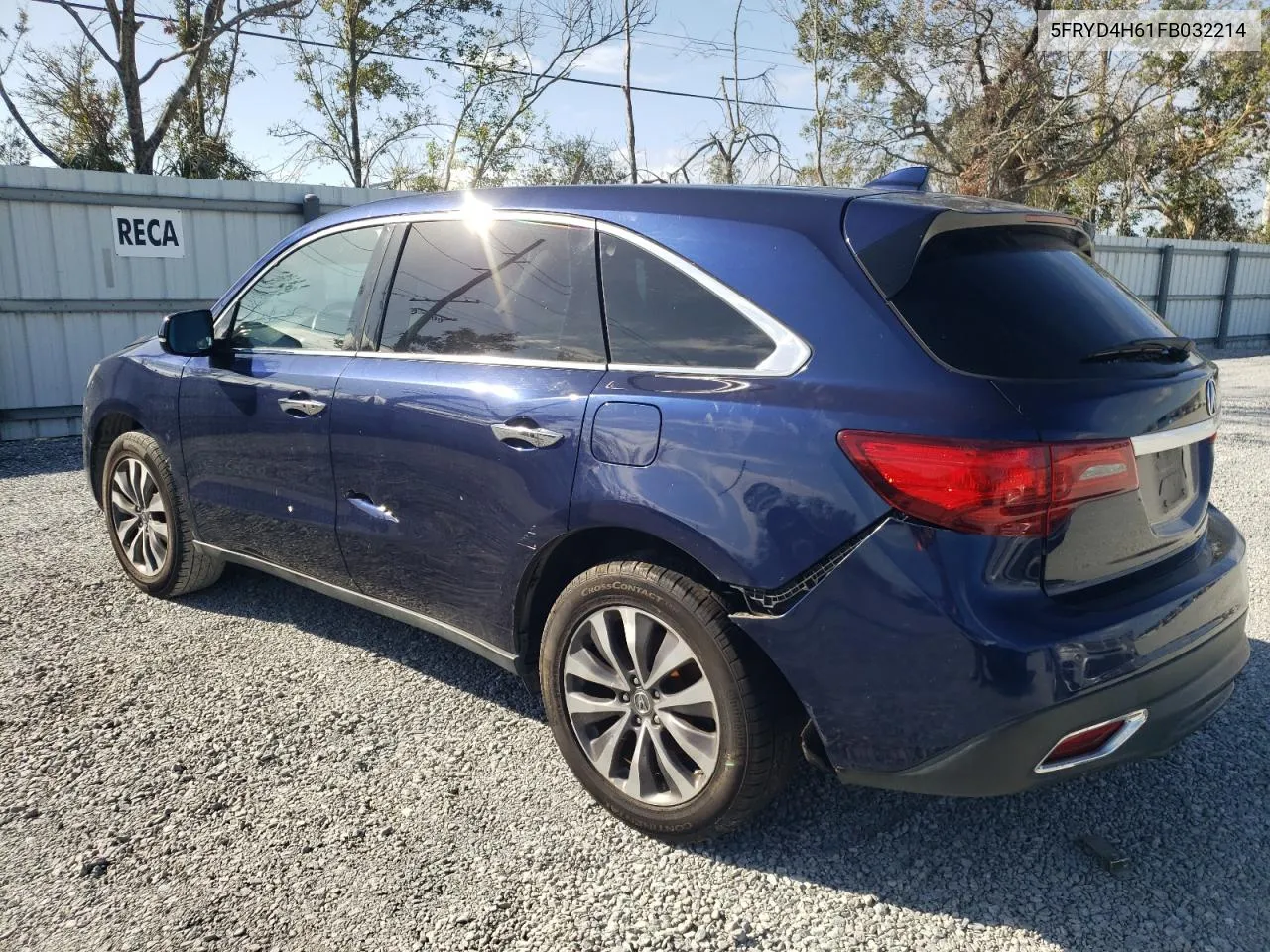 2015 Acura Mdx Technology VIN: 5FRYD4H61FB032214 Lot: 80295084