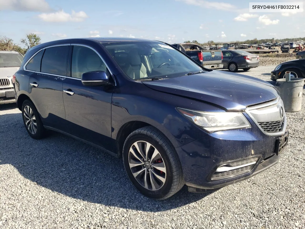 2015 Acura Mdx Technology VIN: 5FRYD4H61FB032214 Lot: 80295084