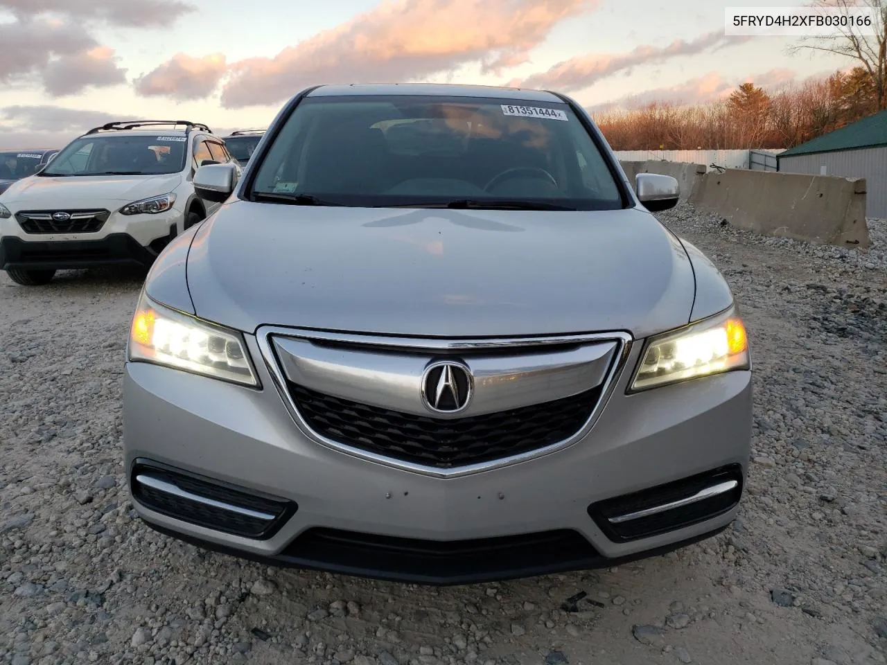 2015 Acura Mdx VIN: 5FRYD4H2XFB030166 Lot: 81351444