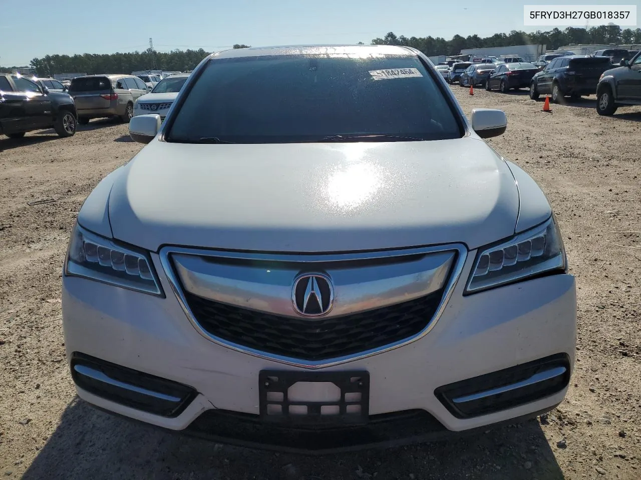 2016 Acura Mdx VIN: 5FRYD3H27GB018357 Lot: 51842464