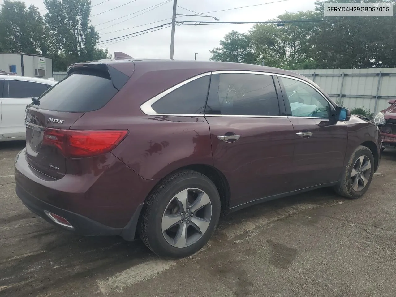 2016 Acura Mdx VIN: 5FRYD4H29GB057005 Lot: 53708294