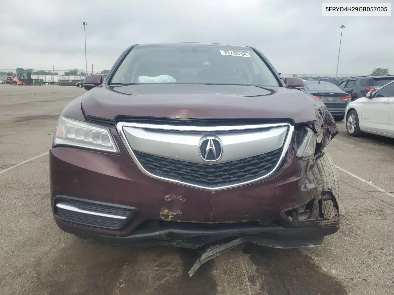 2016 Acura Mdx VIN: 5FRYD4H29GB057005 Lot: 53708294