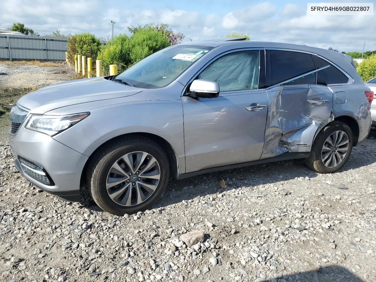 2016 Acura Mdx Technology VIN: 5FRYD4H69GB022807 Lot: 61519674