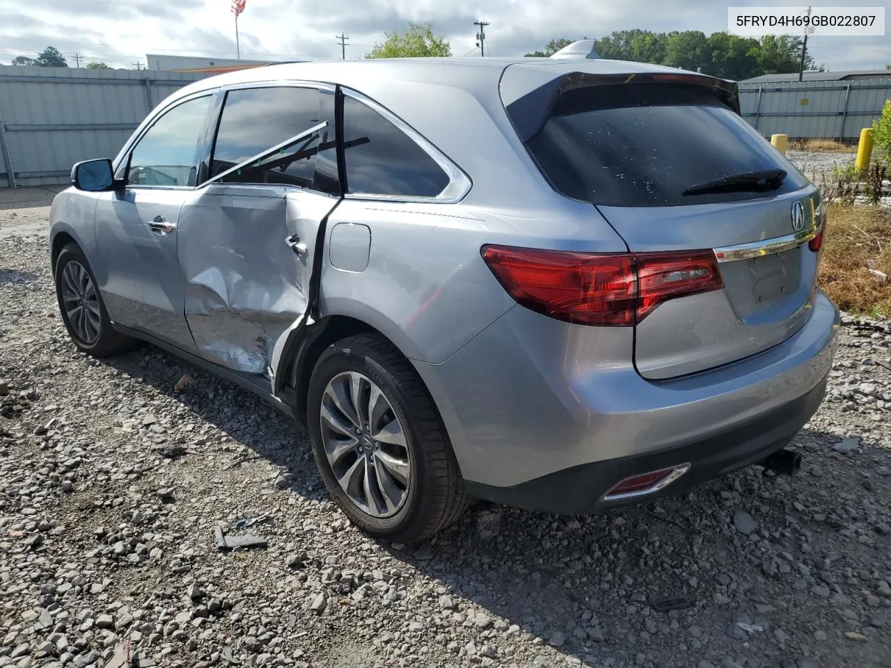 2016 Acura Mdx Technology VIN: 5FRYD4H69GB022807 Lot: 61519674