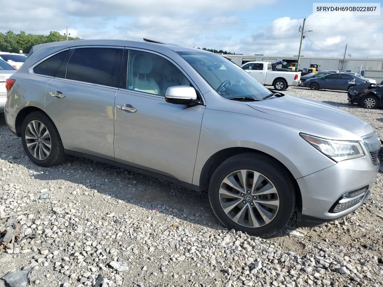 2016 Acura Mdx Technology VIN: 5FRYD4H69GB022807 Lot: 61519674