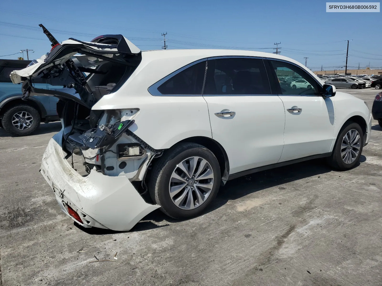 2016 Acura Mdx Technology VIN: 5FRYD3H68GB006592 Lot: 64705234