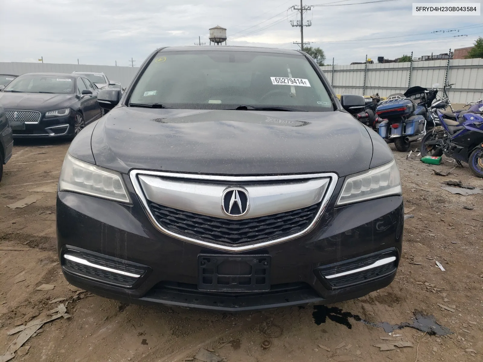 2016 Acura Mdx VIN: 5FRYD4H23GB043584 Lot: 65279414