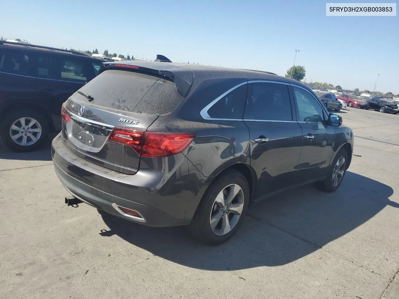 2016 Acura Mdx VIN: 5FRYD3H2XGB003853 Lot: 67721284