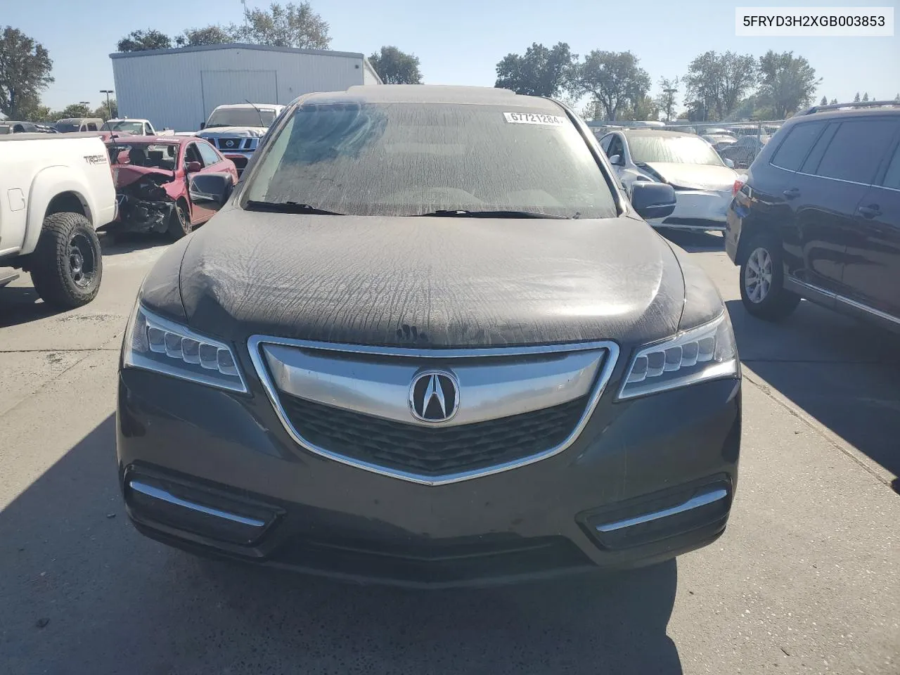 2016 Acura Mdx VIN: 5FRYD3H2XGB003853 Lot: 67721284