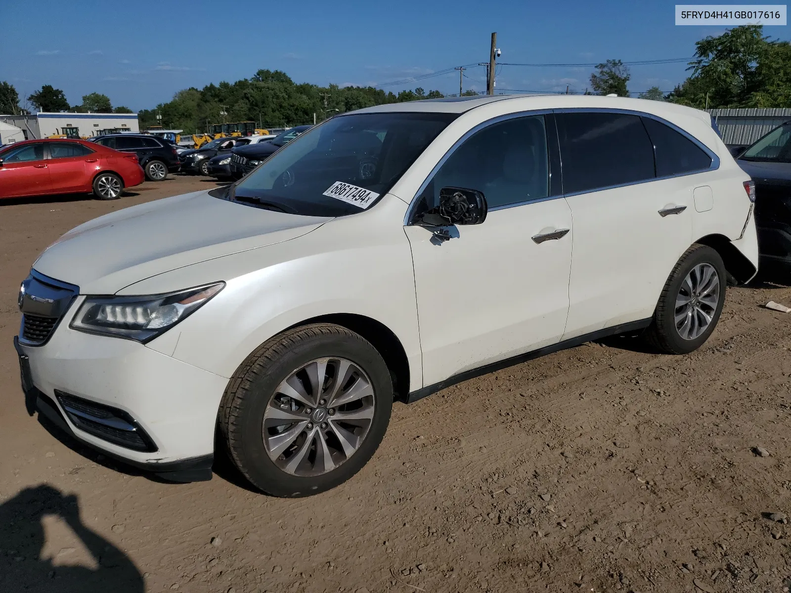 2016 Acura Mdx Technology VIN: 5FRYD4H41GB017616 Lot: 68617494