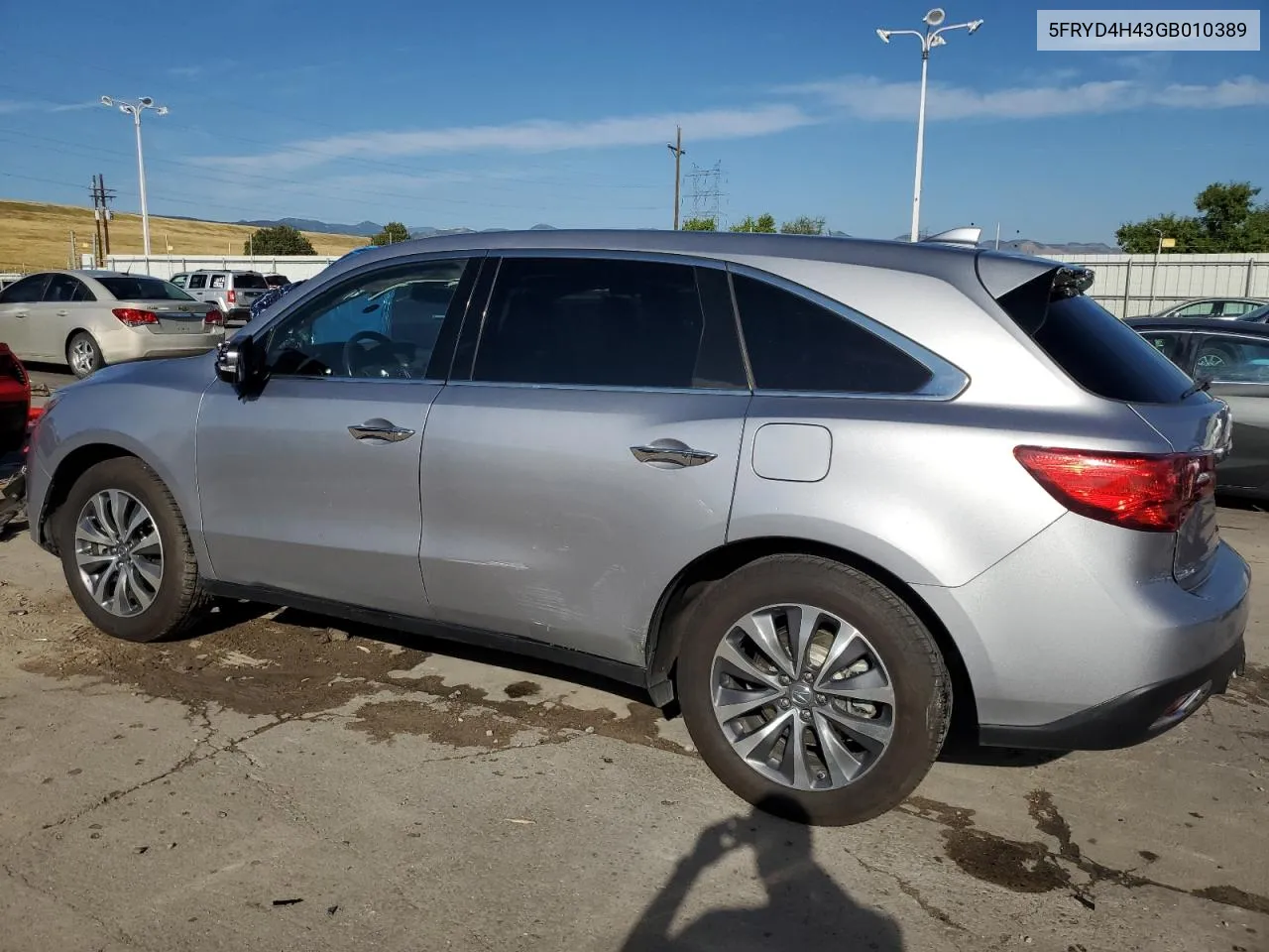 2016 Acura Mdx Technology VIN: 5FRYD4H43GB010389 Lot: 68661974