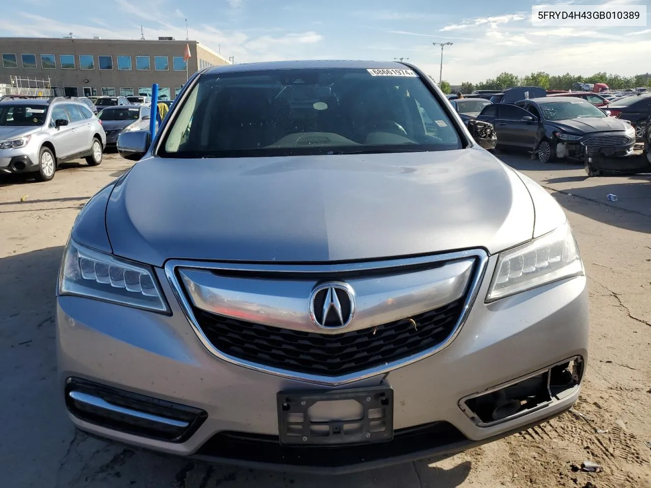 2016 Acura Mdx Technology VIN: 5FRYD4H43GB010389 Lot: 68661974