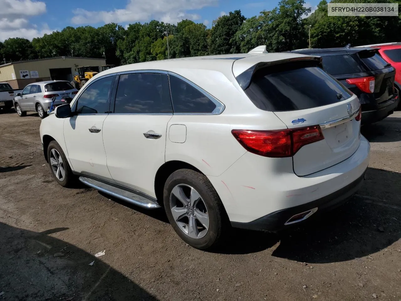 2016 Acura Mdx VIN: 5FRYD4H22GB038134 Lot: 68885944