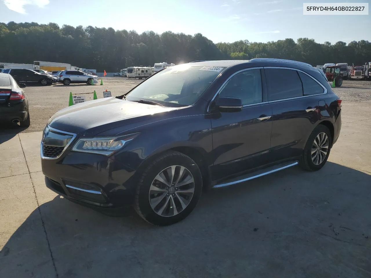 2016 Acura Mdx Technology VIN: 5FRYD4H64GB022827 Lot: 68983204