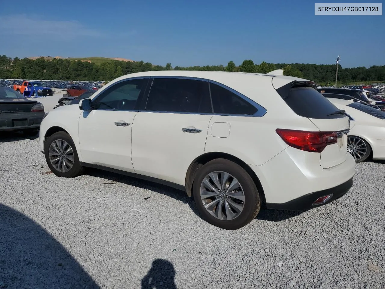 2016 Acura Mdx Technology VIN: 5FRYD3H47GB017128 Lot: 69573924