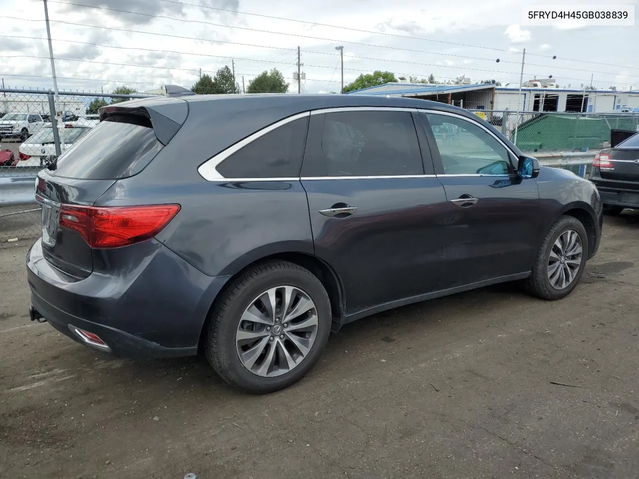 2016 Acura Mdx Technology VIN: 5FRYD4H45GB038839 Lot: 70280534