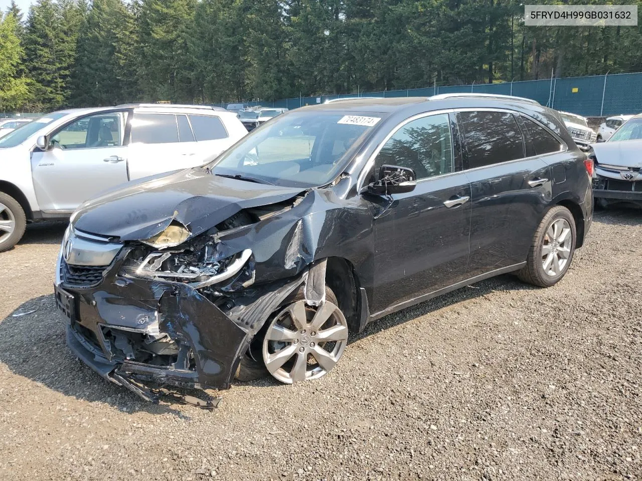 2016 Acura Mdx Advance VIN: 5FRYD4H99GB031632 Lot: 70483174