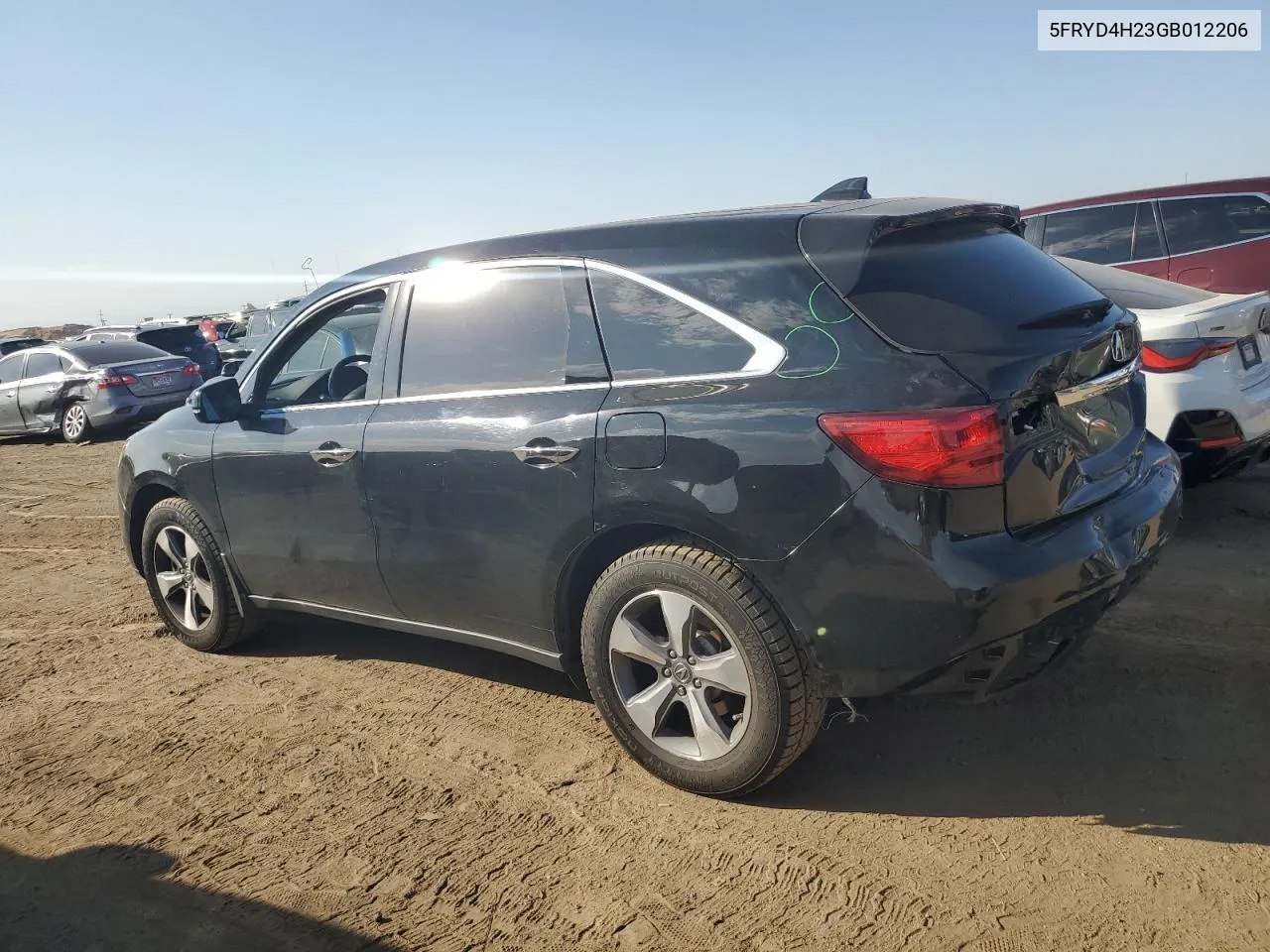 2016 Acura Mdx VIN: 5FRYD4H23GB012206 Lot: 70848614