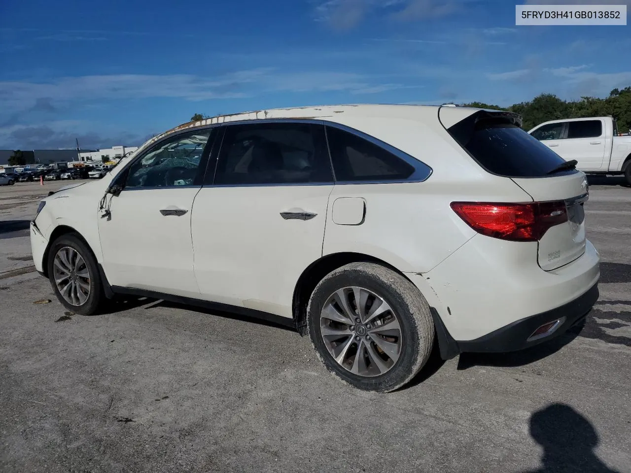 2016 Acura Mdx Technology VIN: 5FRYD3H41GB013852 Lot: 70907714