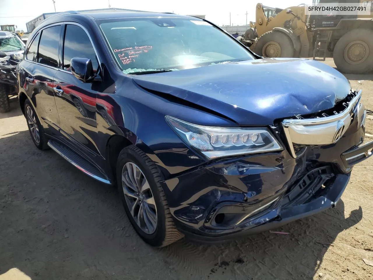 5FRYD4H42GB027491 2016 Acura Mdx Technology