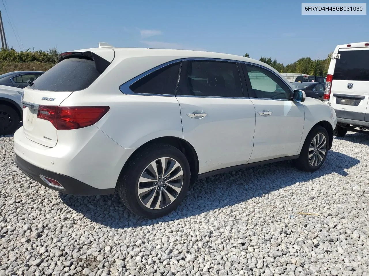 2016 Acura Mdx Technology VIN: 5FRYD4H48GB031030 Lot: 71338574