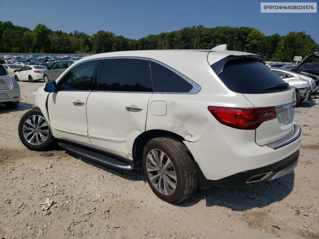 2016 Acura Mdx Technology VIN: 5FRYD4H64GB024576 Lot: 71356424