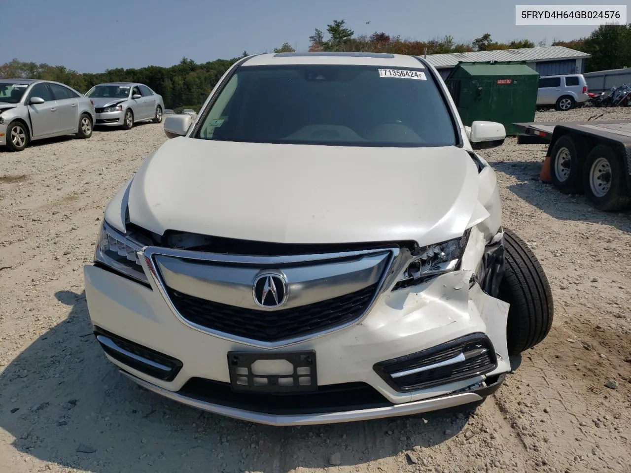 2016 Acura Mdx Technology VIN: 5FRYD4H64GB024576 Lot: 71356424