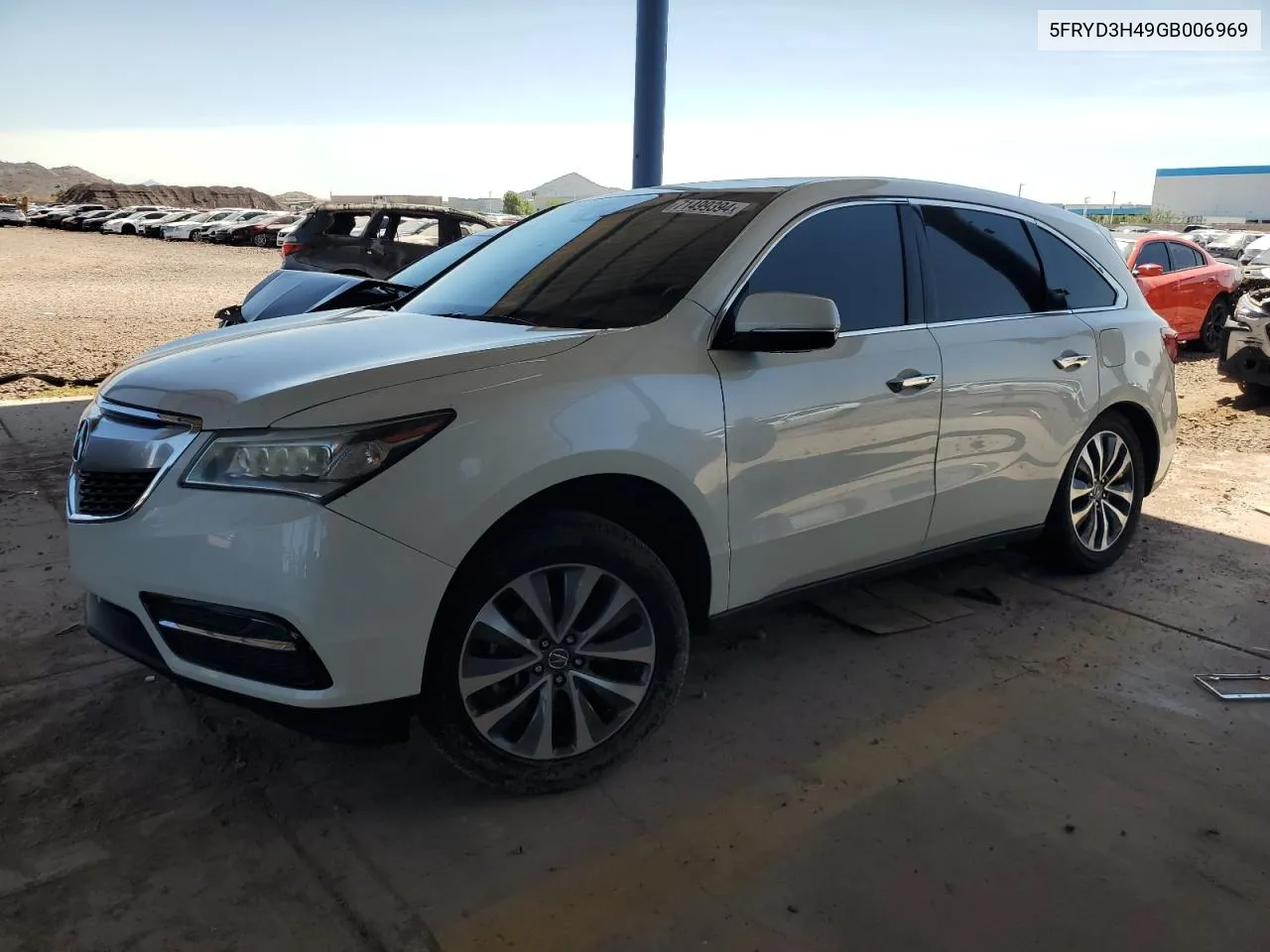 2016 Acura Mdx Technology VIN: 5FRYD3H49GB006969 Lot: 71499394